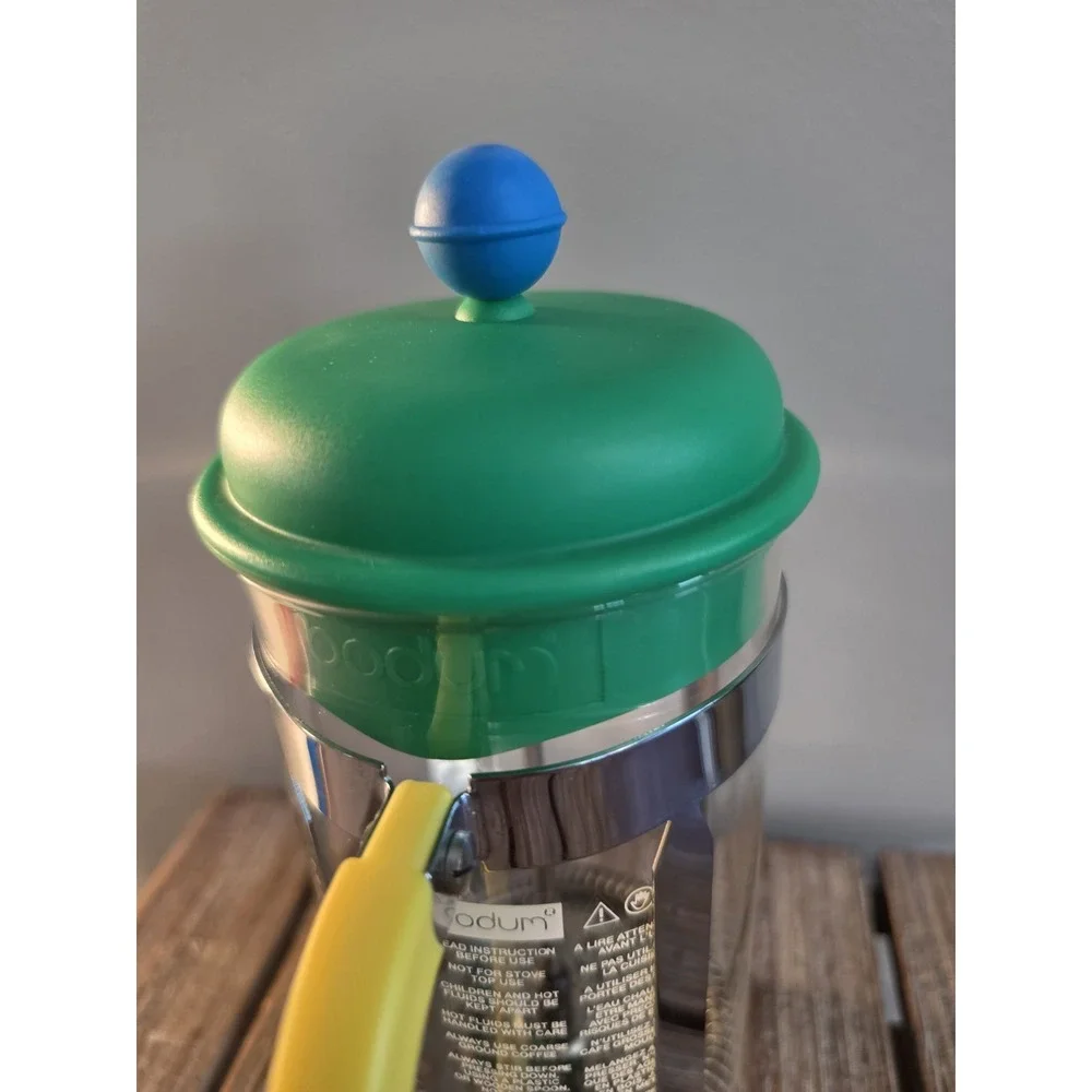Bodum Limited Edition 70 Anniver Yellow Green Blue Coffee French Press 2014 New